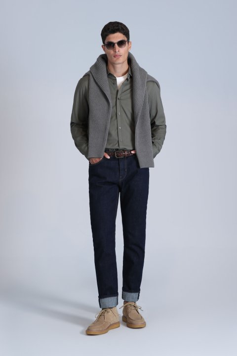 Grant Smart Jean Mens Pants Slım Fıt Blue - Lufian