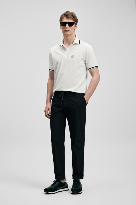 Smart Mens Polo T - Shirt Off Whıte - Lufian