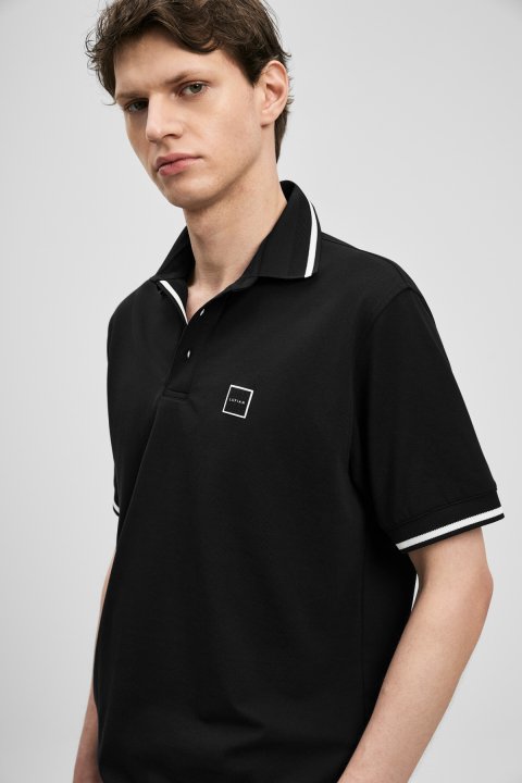 Grom Smart Erkek Polo Tişört Siyah - Lufian