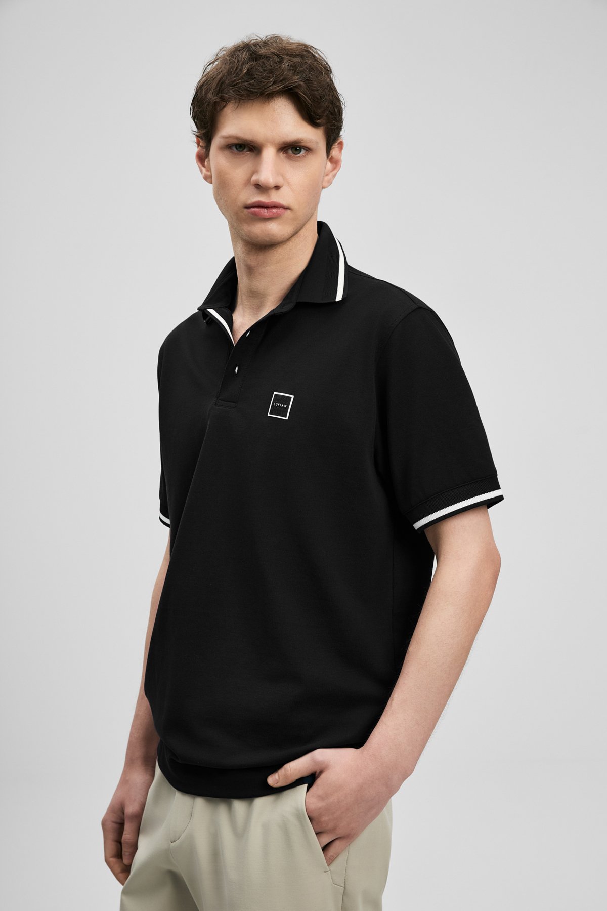 Grom Smart Erkek Polo Tişört Siyah - LUFIAN