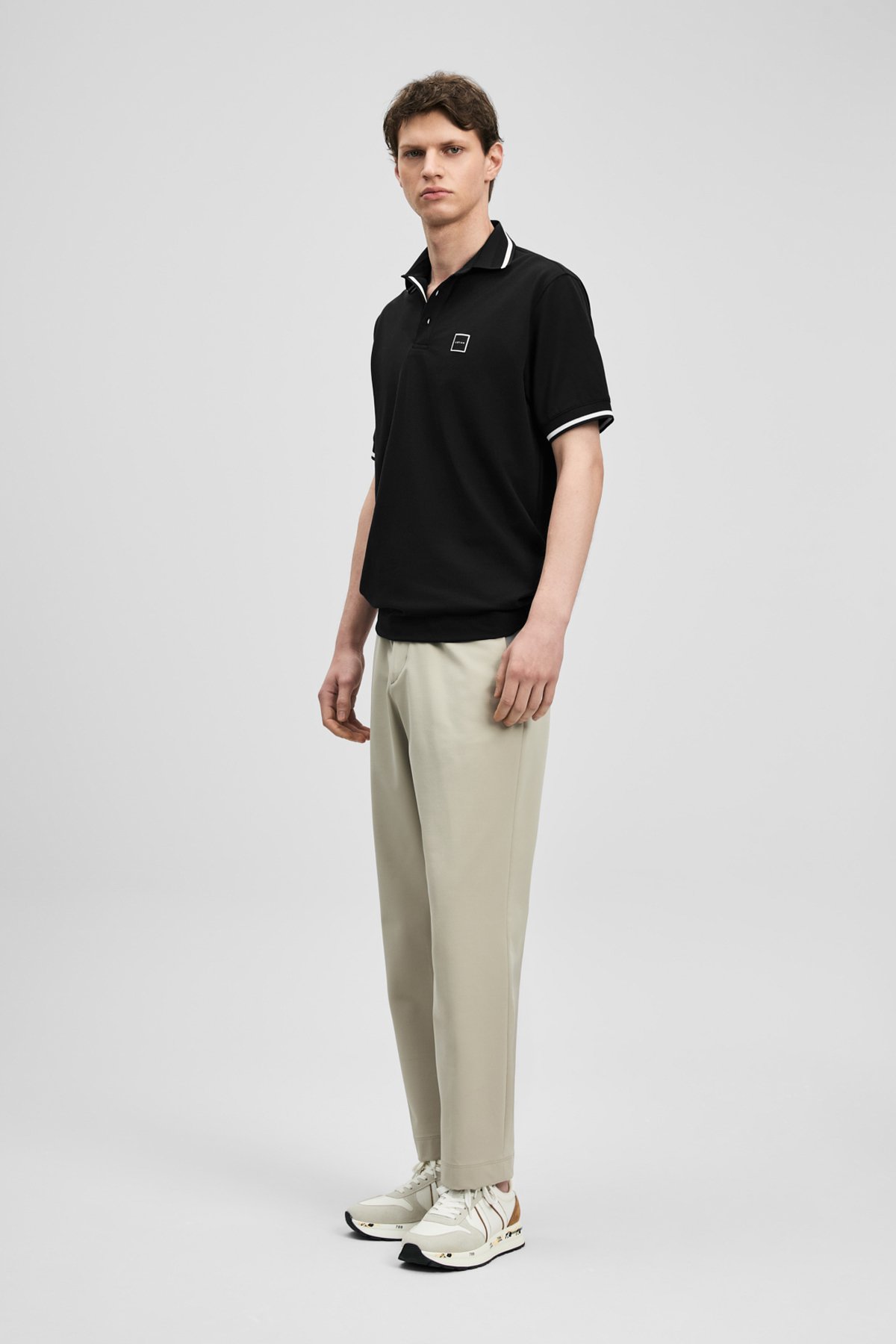 Grom Smart Men's Polo T-Shirt Black - LUFIAN (1)