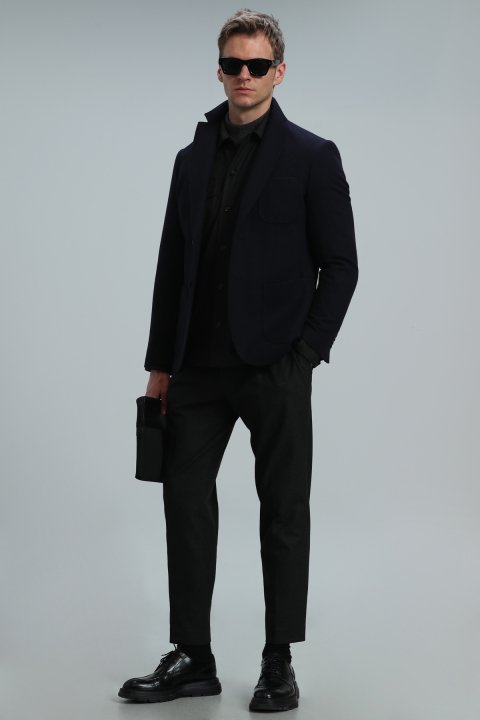 Haly Sports Men's Blazer Jacket Slim Fit Navy Blue - Lufian (1)