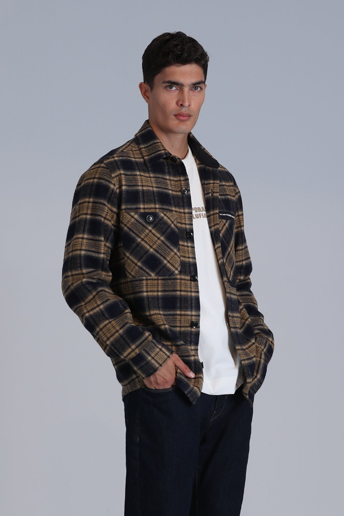 Hammer Men's Basic Shirt Slim Fit Navy Blue - LUFIAN