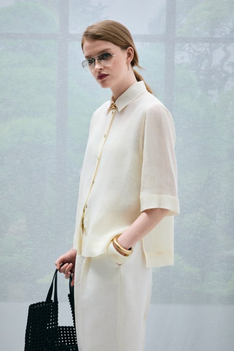 Hanna Women's Shirt Ecru - Lufian