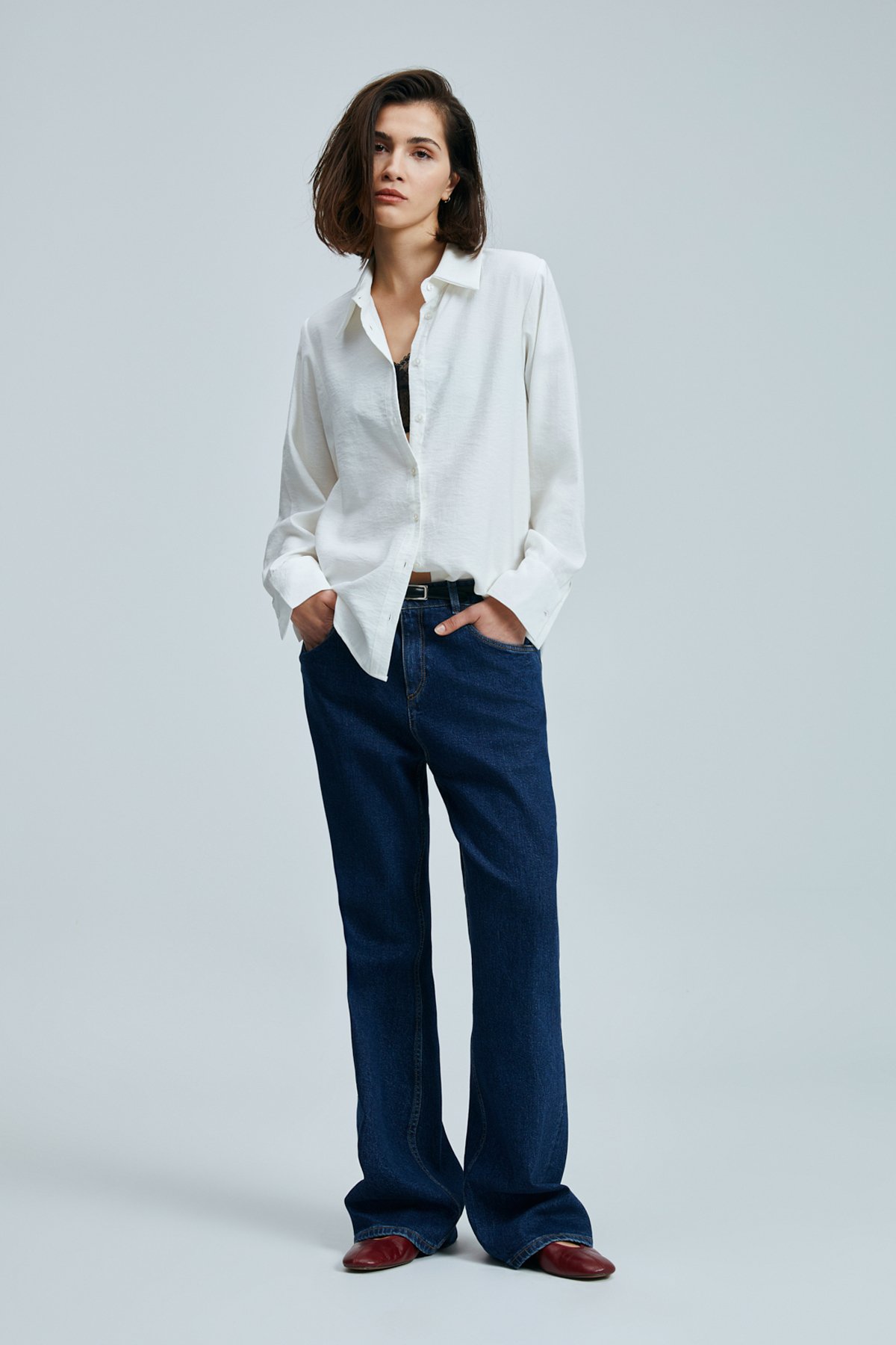 Hannah Women's Shirt Regular Fit Ecru - LUFIAN (1)