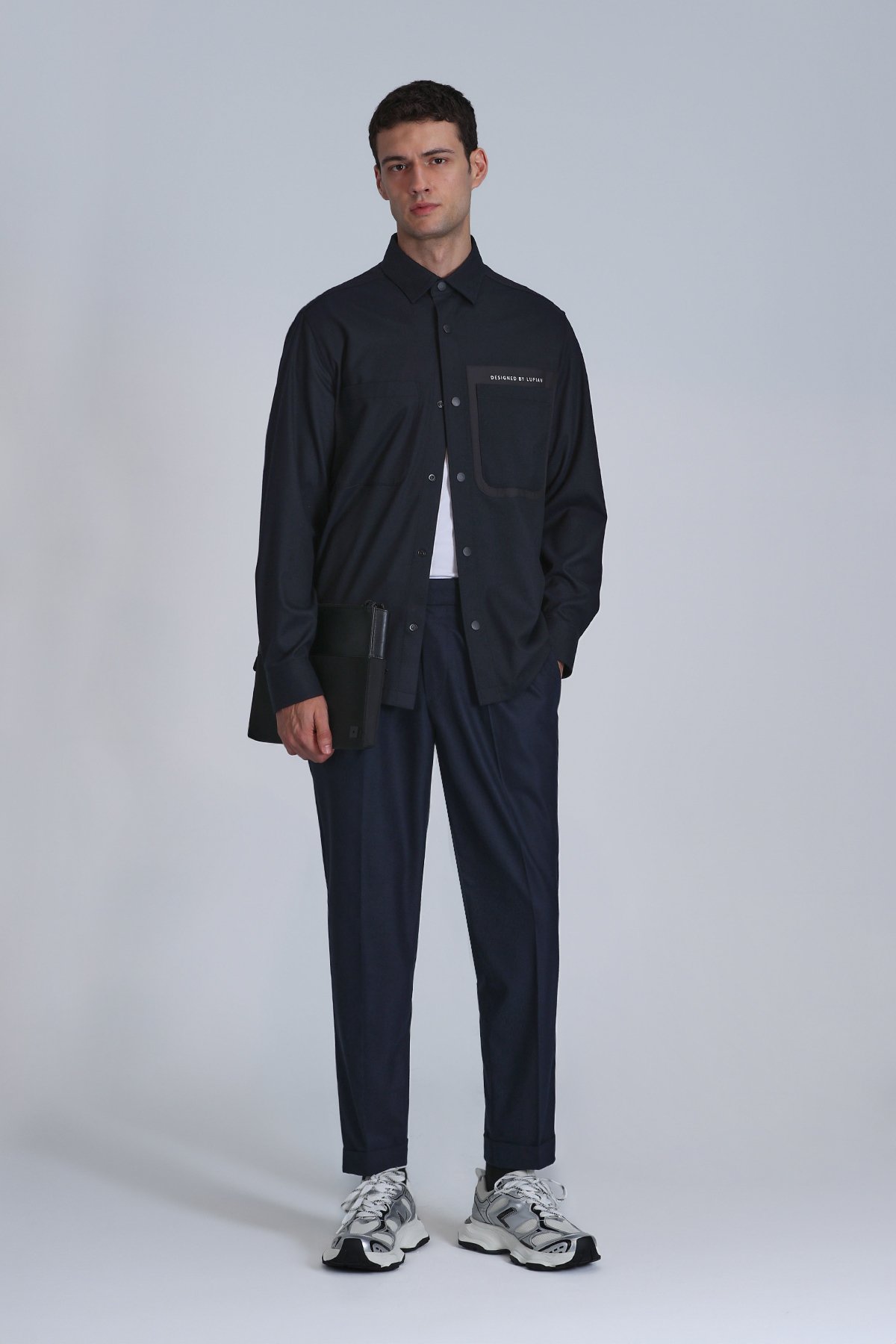 Hard Erkek Basic Gömlek Slim Fit Koyu Lacivert - Lufian (1)