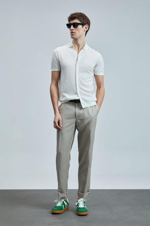 Hector Erkek Modal Karışımlı Kazak Kırık Beyaz - Lufian