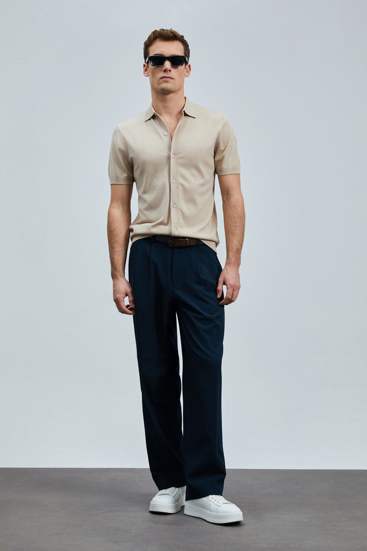 Hector Erkek Modal Karışımlı Kazak Bej - Lufian