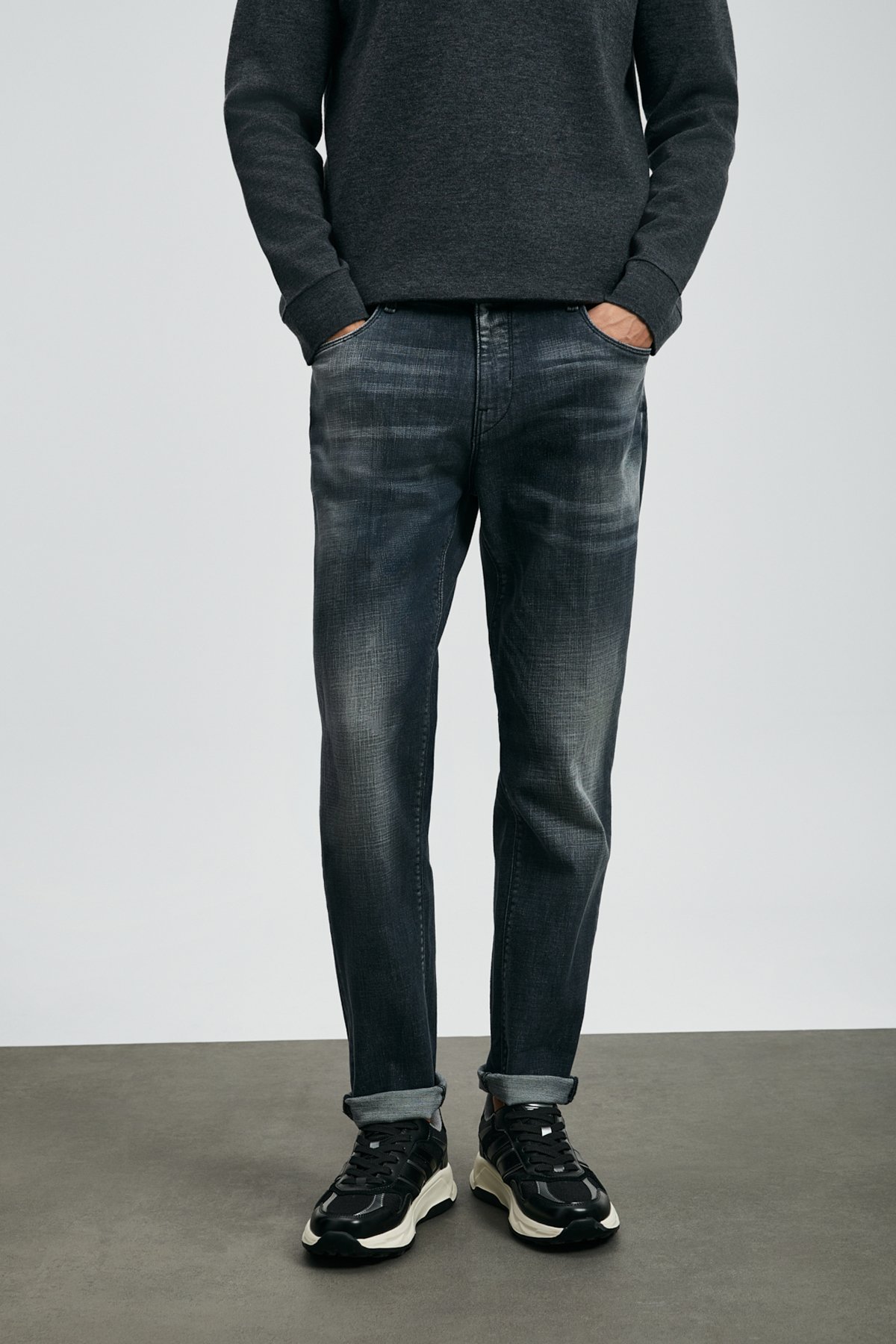 Hegel Spor Jean Erkek Pantolon Slim Fit Gri - Lufian (1)