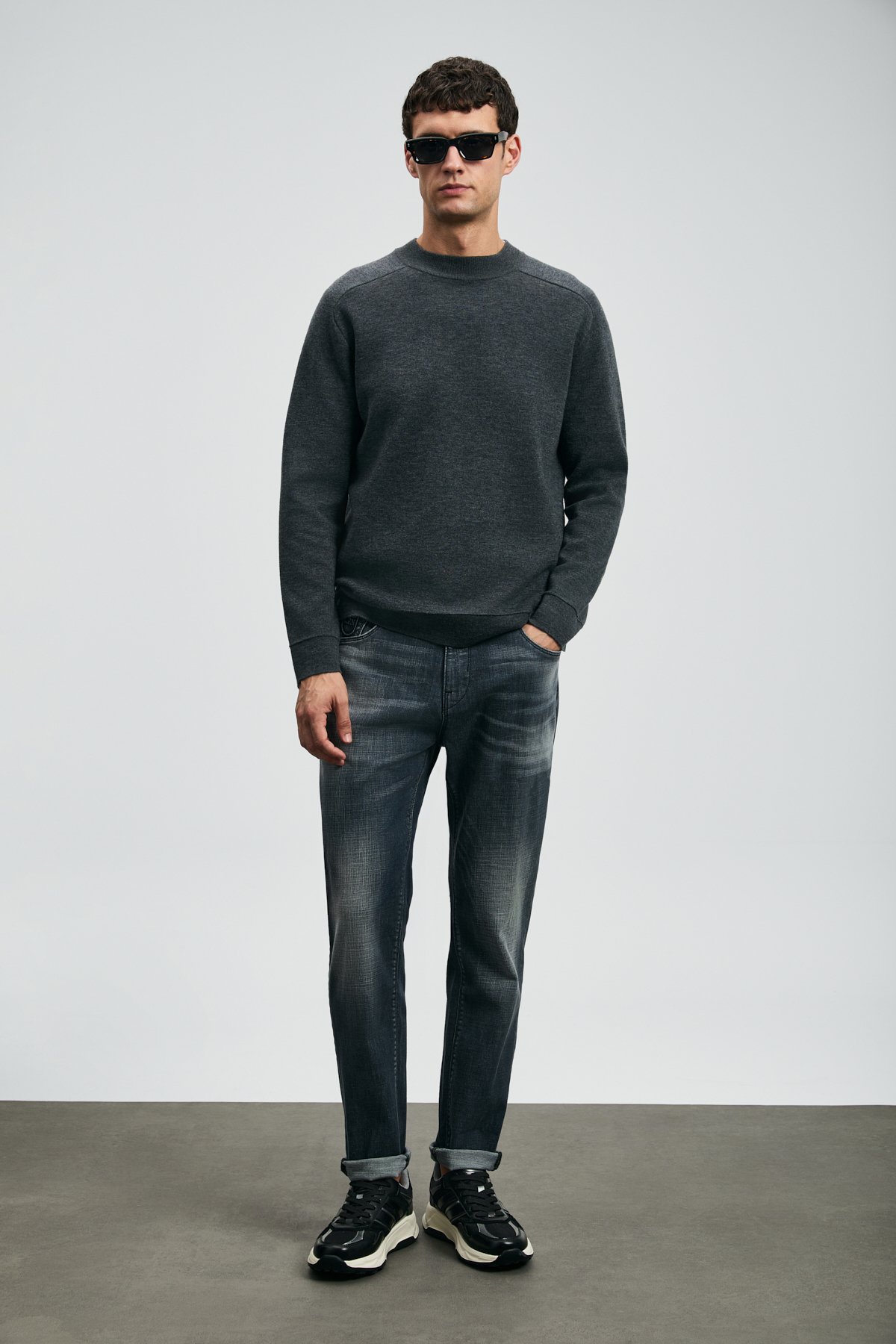 Hegel Spor Jean Erkek Pantolon Slim Fit Gri - Lufian