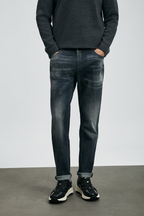 Hegel Sports Jeans Men's Pants Slim Fit Gray - LUFIAN (1)
