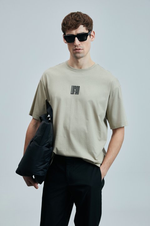 Helıx Modern Grafik T- Shirt Bej - Lufian (1)