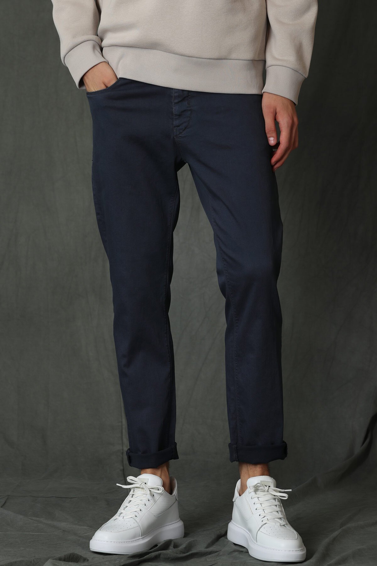 Helt Beş Cep Pantolon Slim Fit Lacivert - Lufian (1)