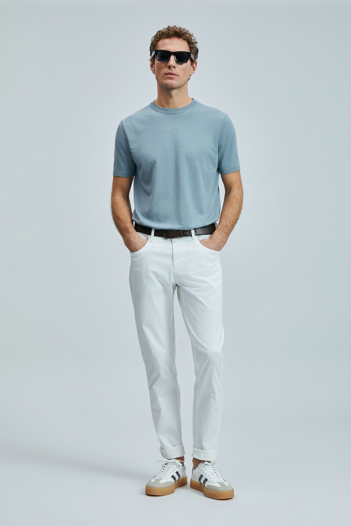 Helt Spor 5 Cep Erkek Pantolon Slim Fit Beyaz - Lufian