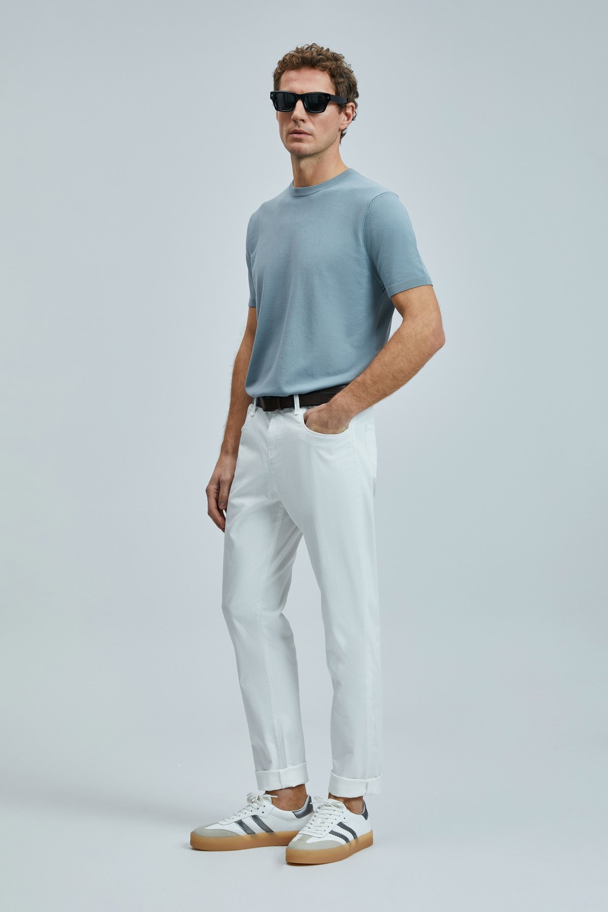 Helt Spor 5 Cep Erkek Pantolon Slim Fit Beyaz - Lufian (1)