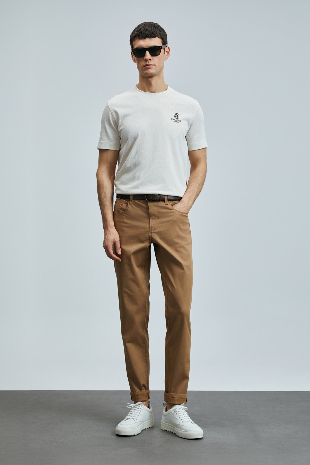 Helt Spor 5 Cep Erkek Pantolon Slim Fit Deve Tüyü - Lufian