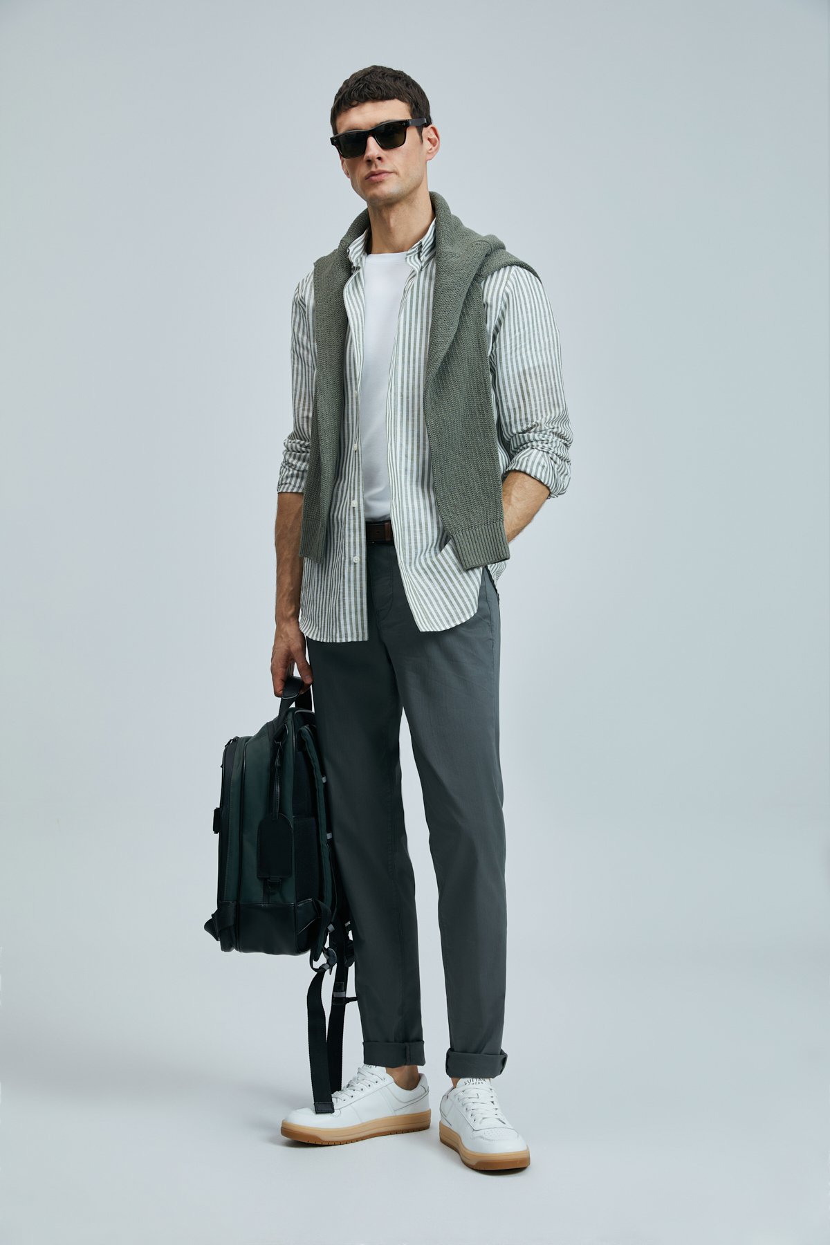 Helt Spor 5 Cep Erkek Pantolon Slim Fit Koyu Yeşil - Lufian