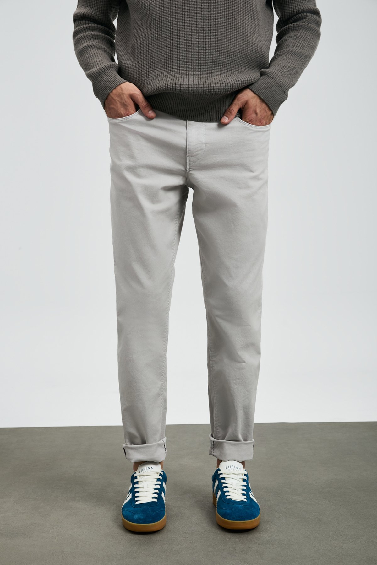 Sports 5 Pocket Mens Pants Slım Fıt Grey - Lufian (1)