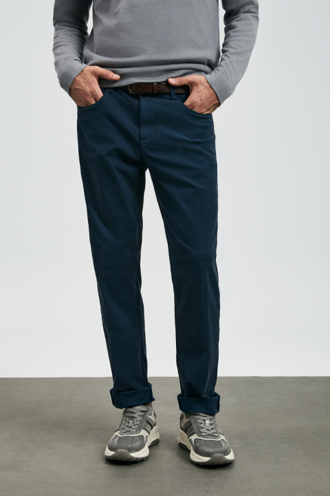 Helt Sports 5 Pocket Men's Pants Slim Fit Navy Blue - Lufian (1)