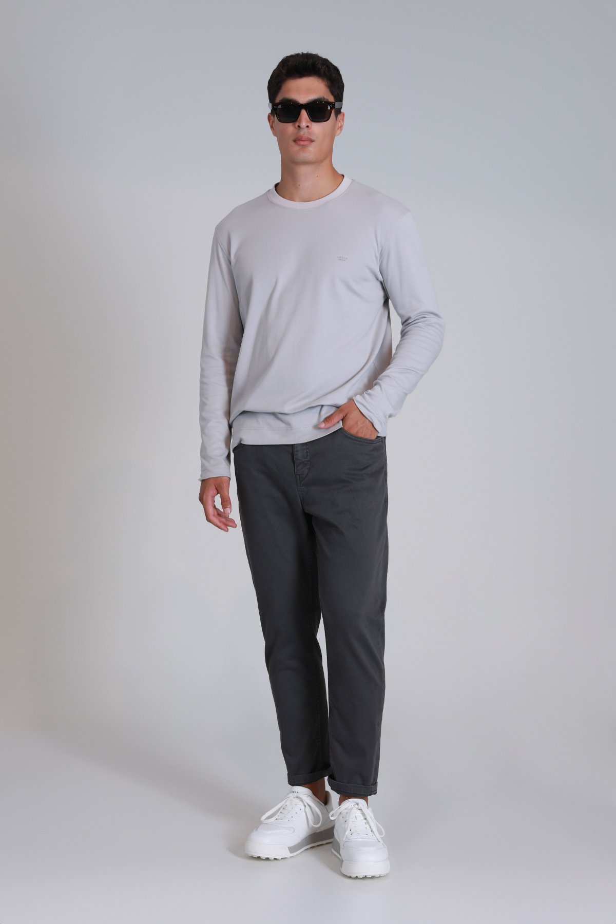 Helt Sports Men's Chino Pants Slim Fit Dark Grey - LUFIAN