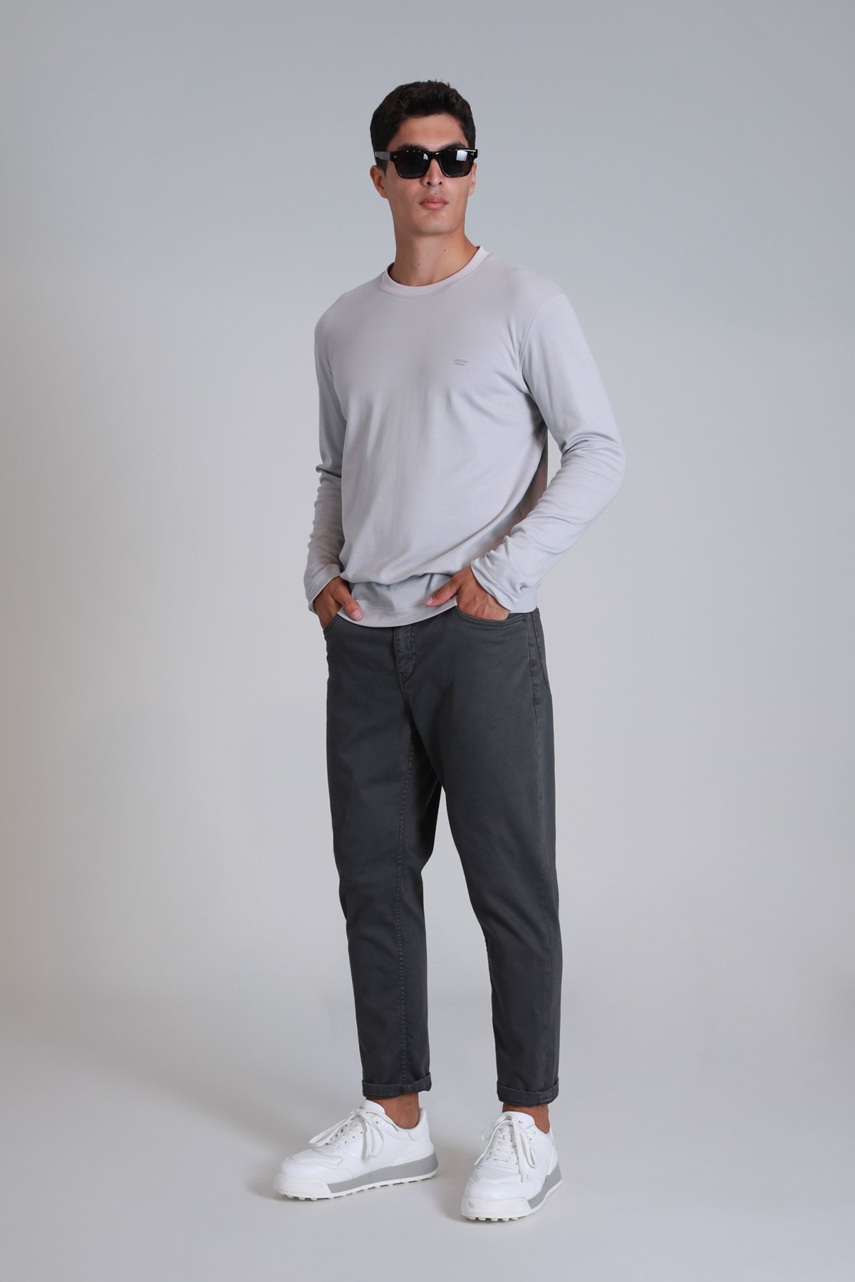 Helt Sports Men's Chino Pants Slim Fit Dark Grey - LUFIAN (1)