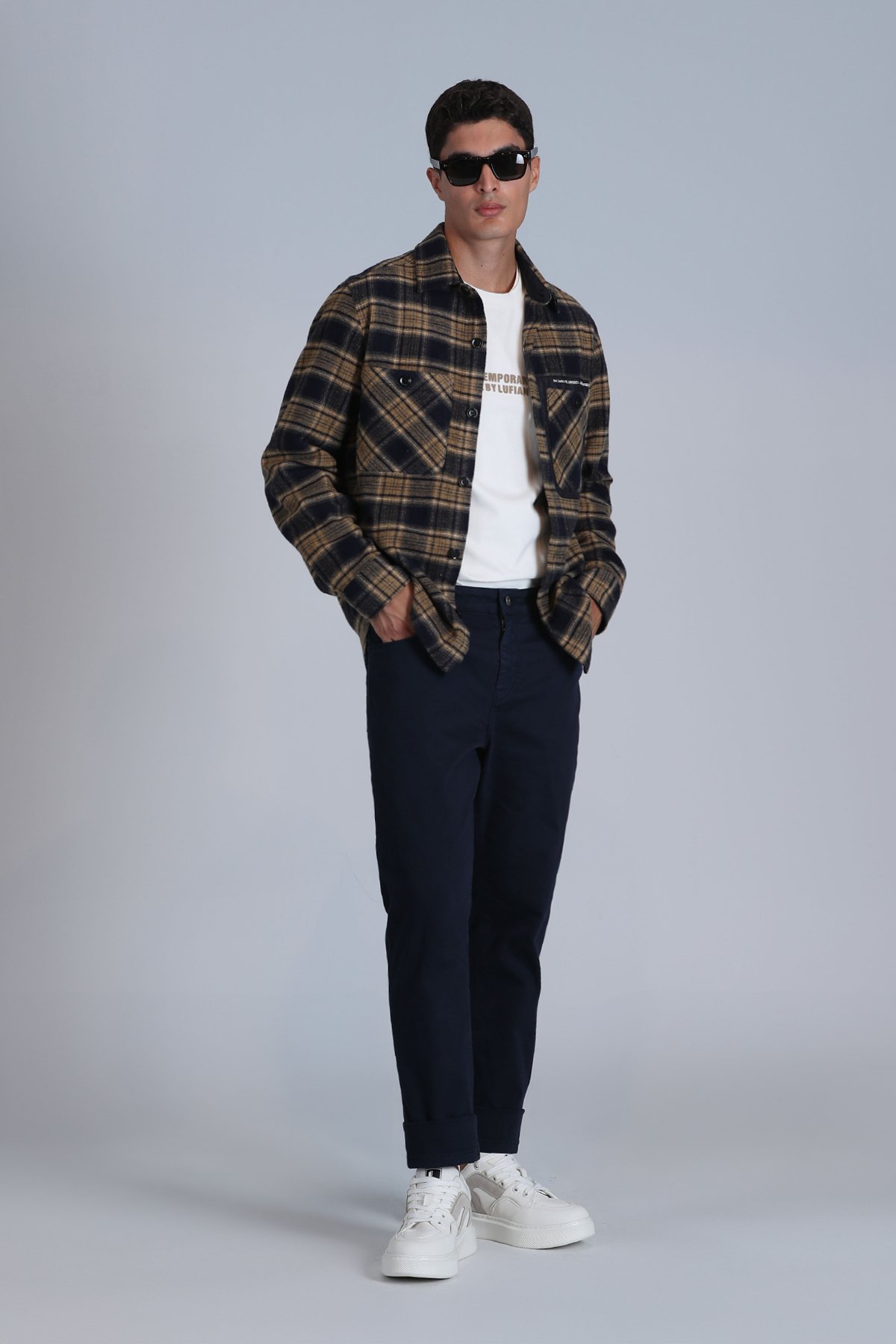 Helt Sports Men's Chino Pants Slim Fit Navy Blue - LUFIAN