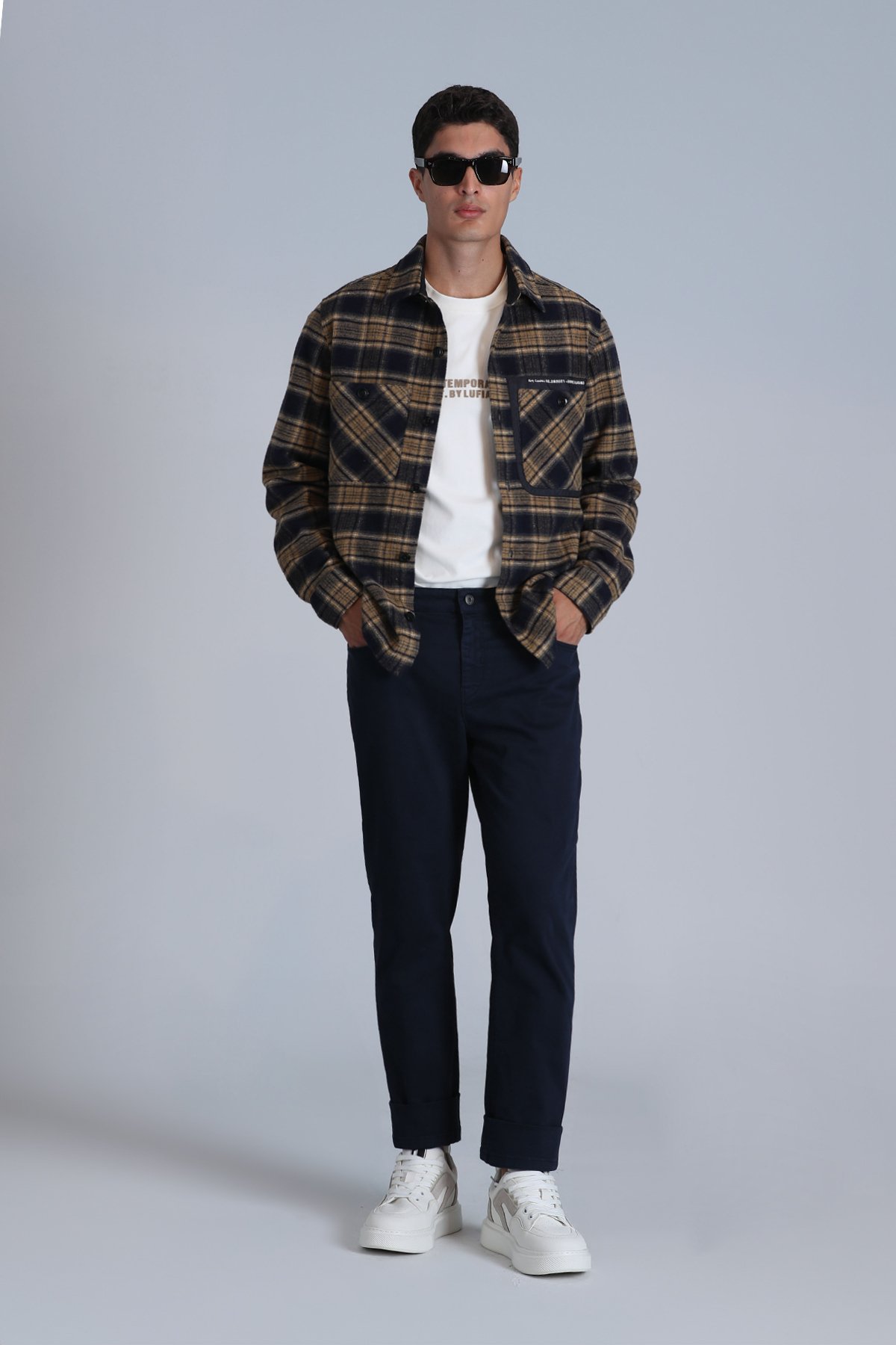 Helt Sports Men's Chino Pants Slim Fit Navy Blue - LUFIAN (1)