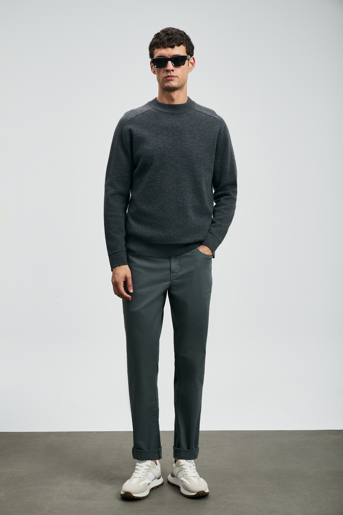 Sports 5 Pocket Mens Pants Slım Fıt Green - Lufian