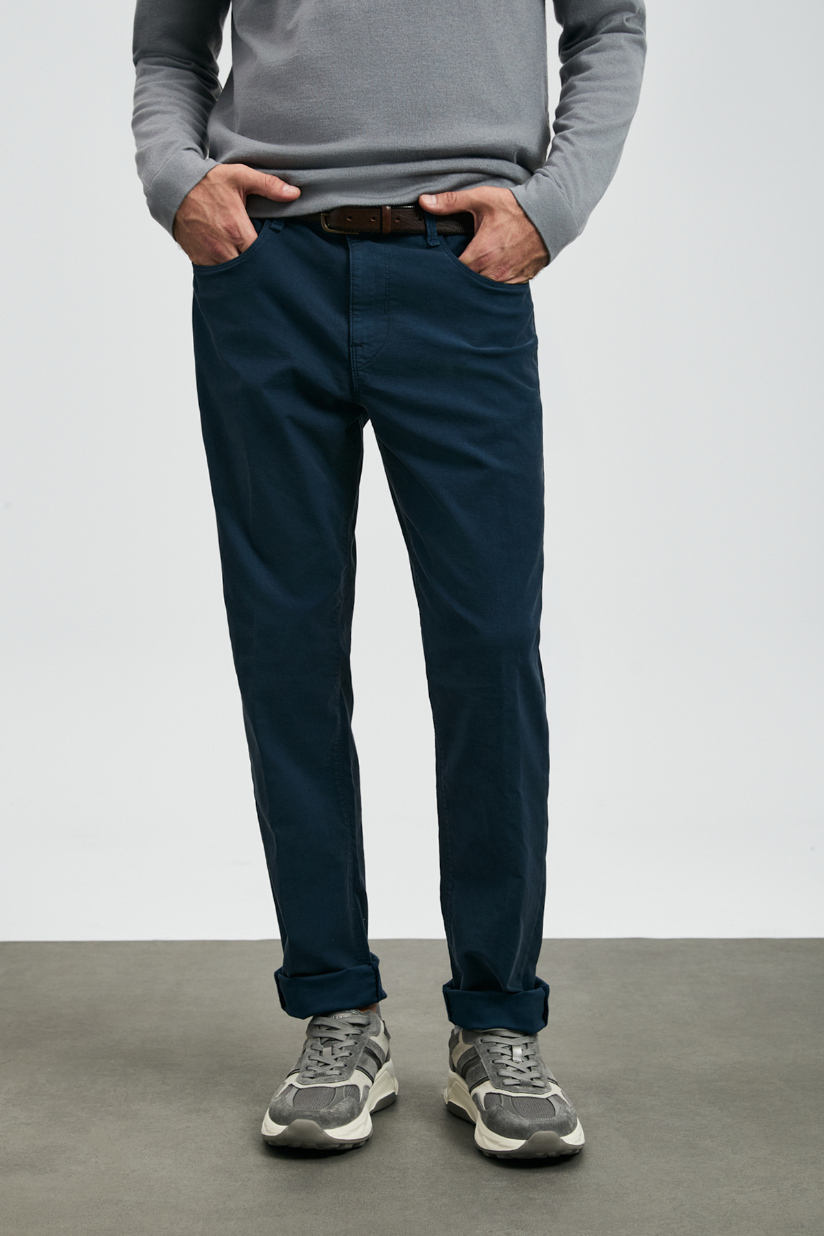Sports 5 Pocket Mens Pants Slım Fıt Navy - Lufian (1)