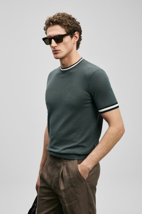 Henry Men's Cotton Sweater Nafti Green - Lufian