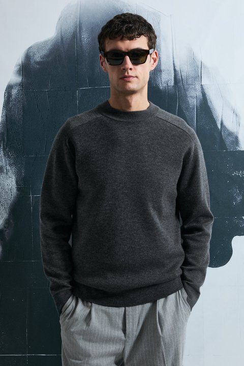 Herman Erkek Kazak Koyu Gri - Lufian