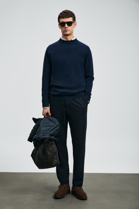 Herman Men's Sweater Navy Blue - Lufian