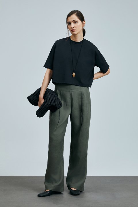 Herme Kadın Pamuklu T- Shırt Siyah - Lufian (1)