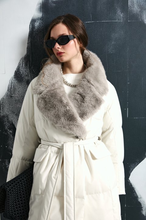 Hermes Kaz Tüyü Kadın Mont Taş - Lufian (1)