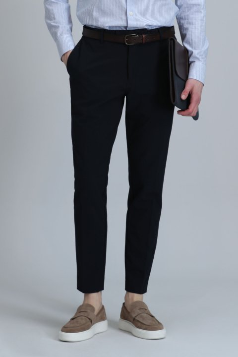 Hery Smart Erkek Chino Pantolon Slim Fit Lacivert - Lufian (1)