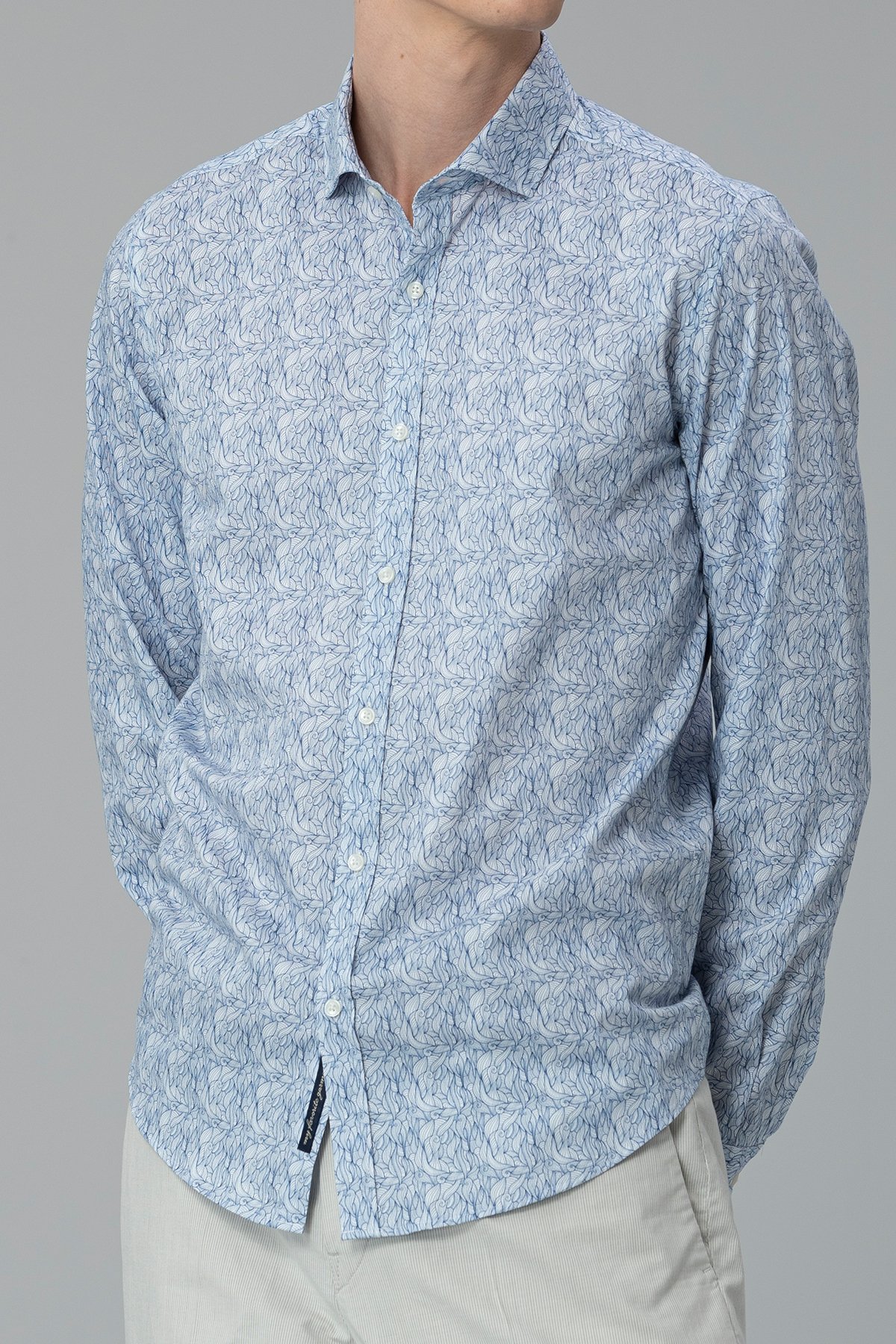 Hex Erkek Smart Gömlek Slim Fit Saks - Lufian (1)