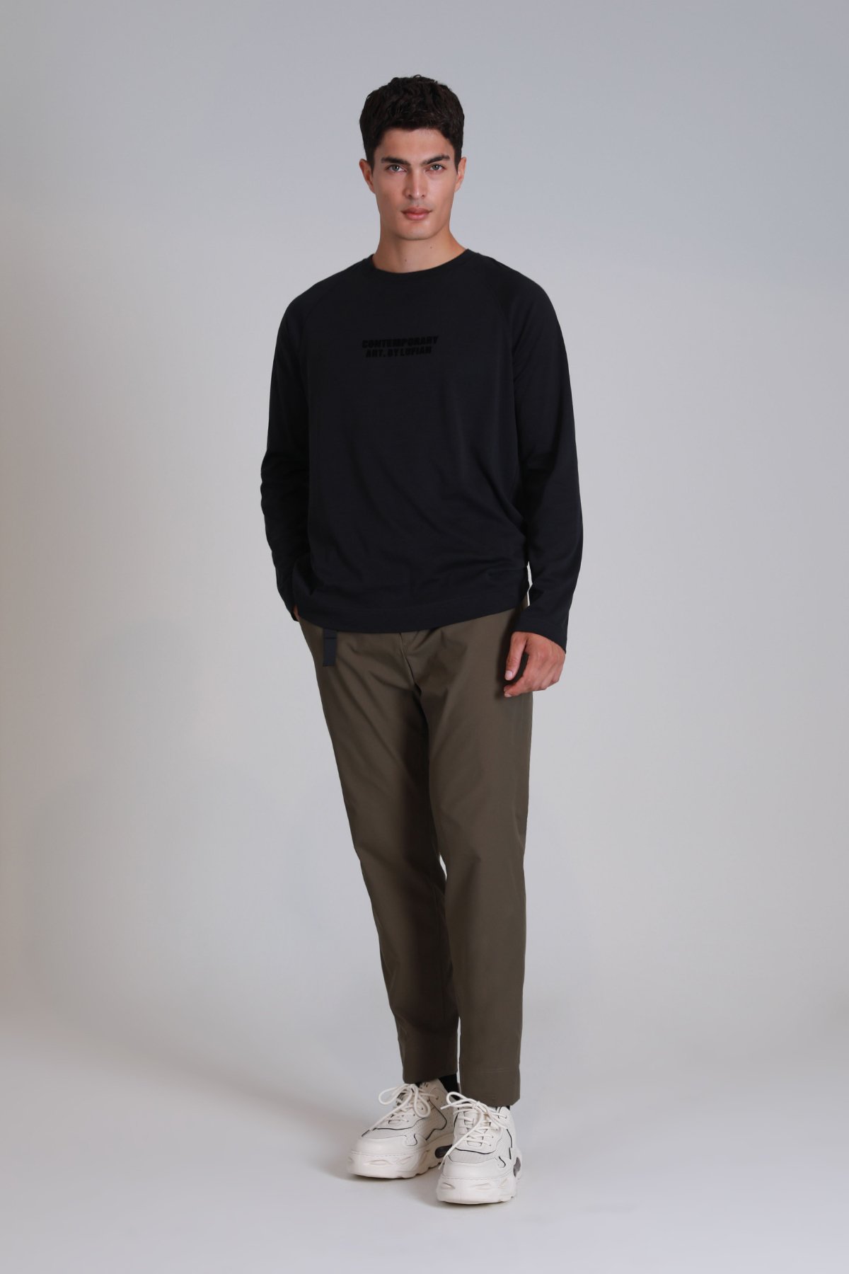 Holly Erkek Uzun Kol Tişört Siyah - Lufian (1)