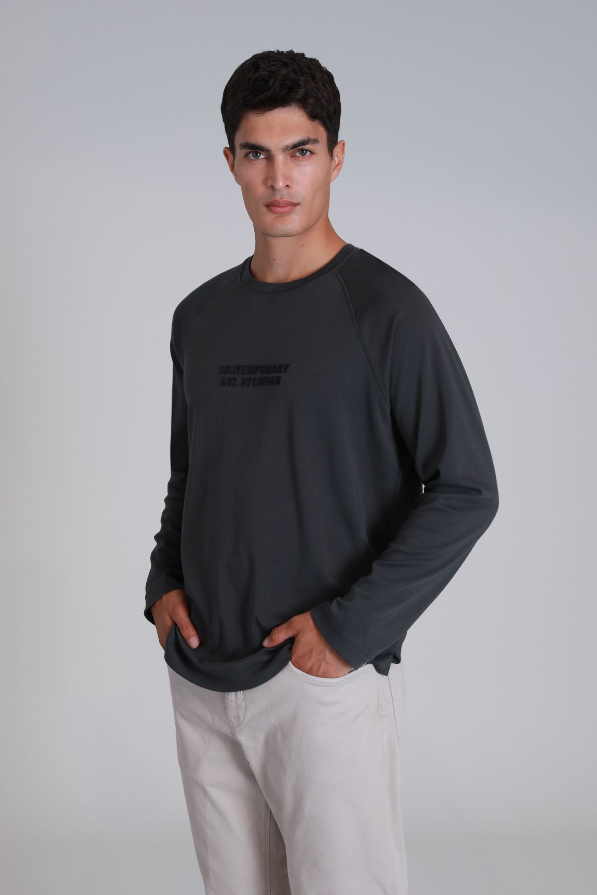 Holly Mens Long Arm T - Shirt Khakı - Lufian