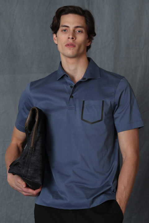 Hope Smart Mens Polo T - Shirt Dark Blue - Lufian