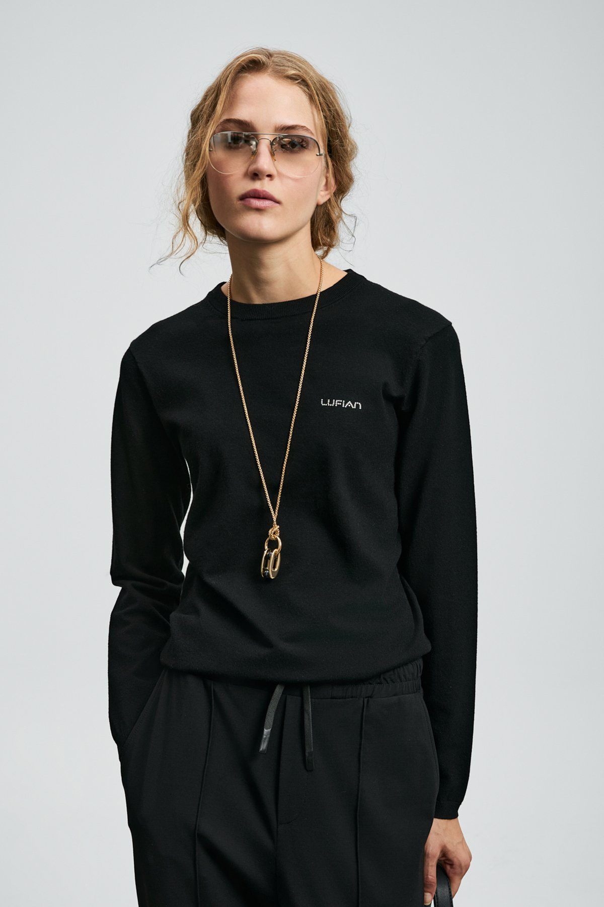 Hoper Kadın Kazak Siyah - Lufian