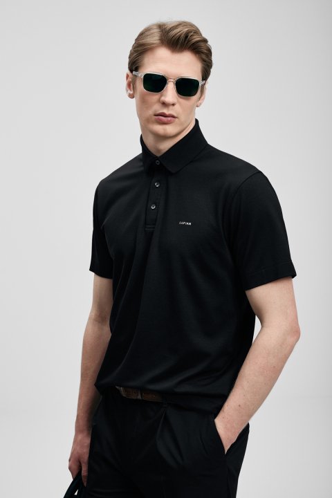 Hudson Smart Erkek Polo Tişört Siyah - LUFIAN