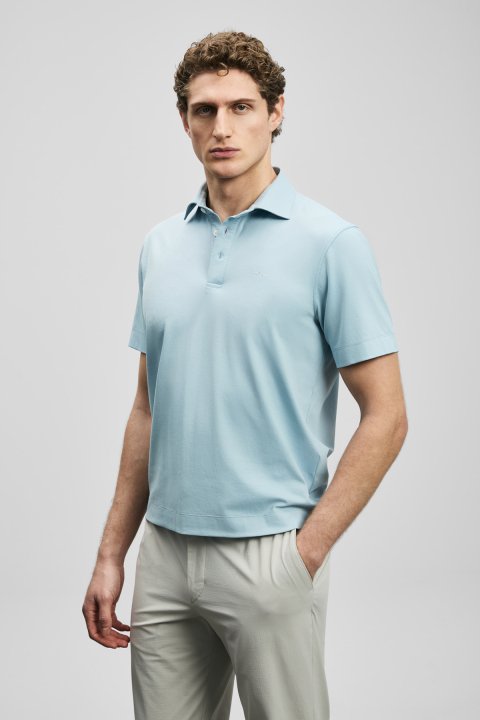 Hudson Smart Men's Polo T-Shirt Light Blue - Lufian