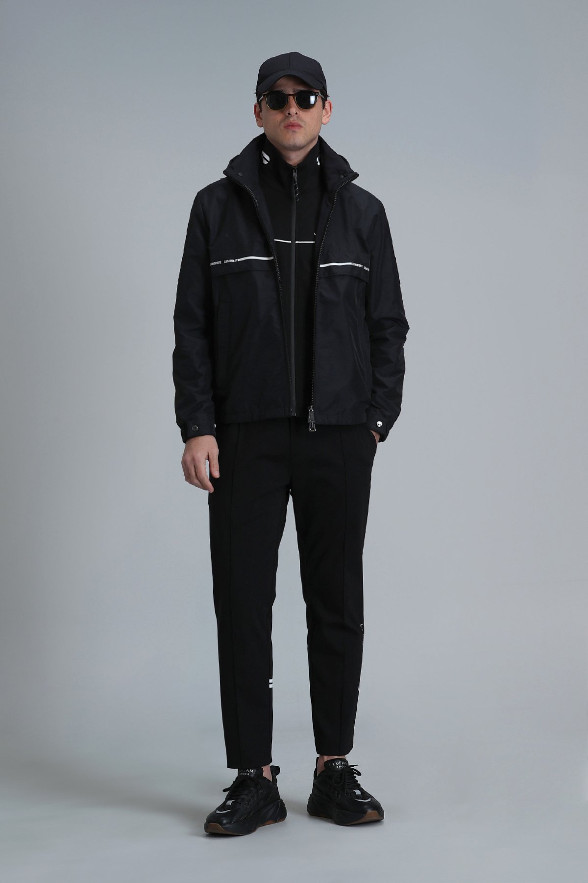Huge Tracksuit Top Black - Lufian