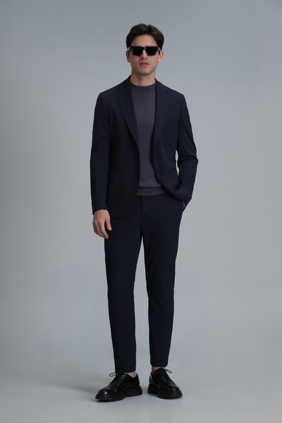 Hunter Smart Erkek Chino Pantolon Slim Fit Lacivert - Lufian