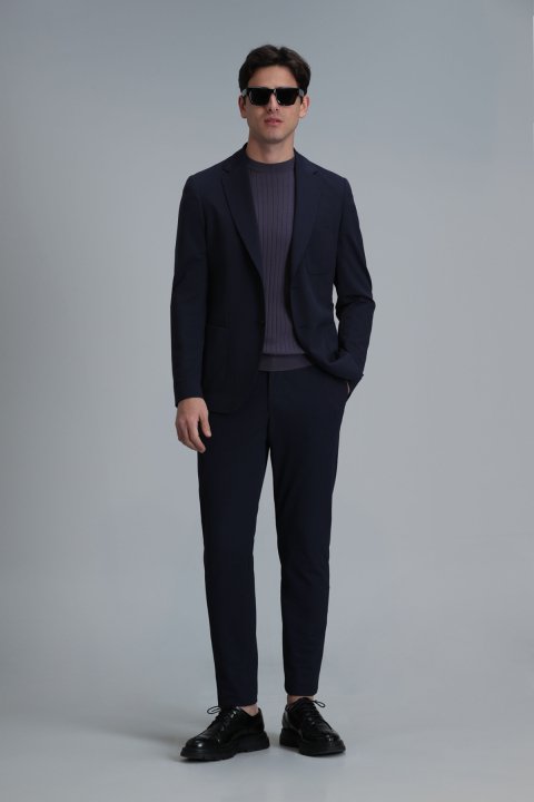 Hunter Smart Erkek Chino Pantolon Slim Fit Lacivert - Lufian