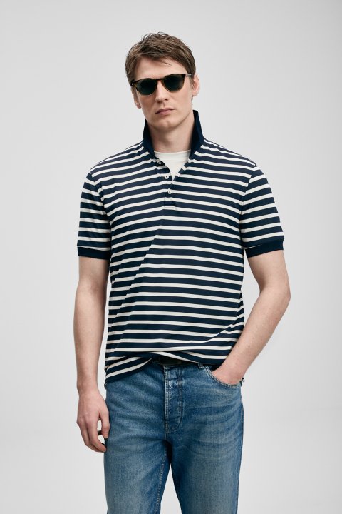 Smart Mens Polo T - Shirt Navy - Lufian