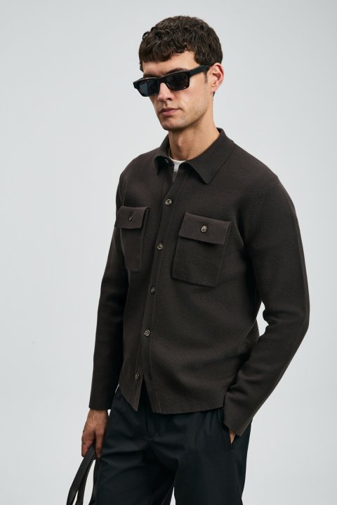 Igor Men's Cardigan Brown - LUFIAN