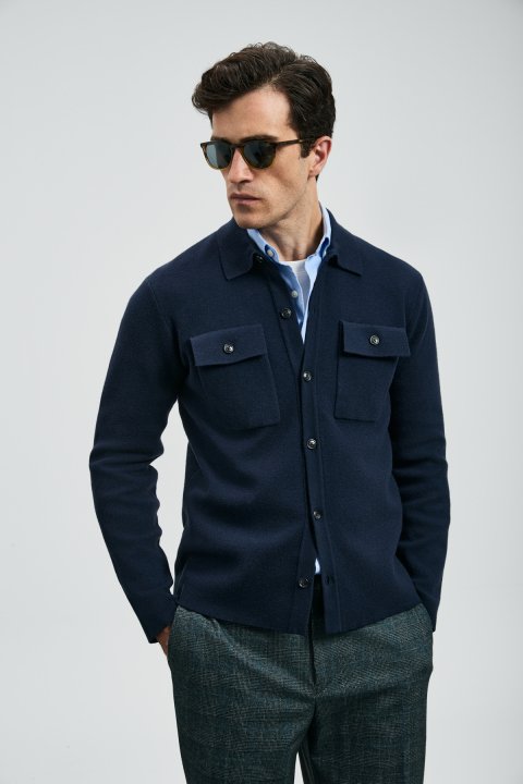 Igor Men's Cardigan Navy Blue - Lufian
