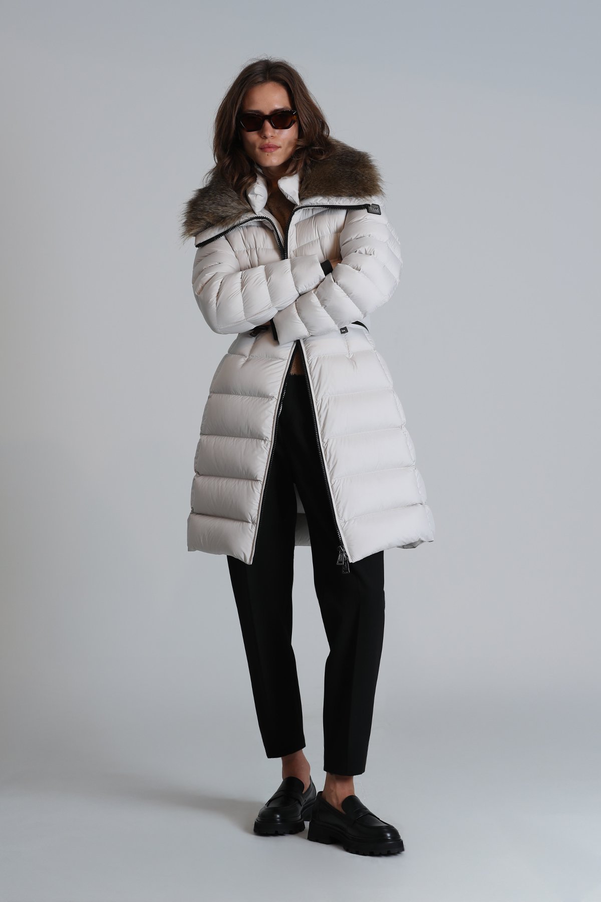 Image Kaz Tüyü Kadın Mont Ekru - Lufian