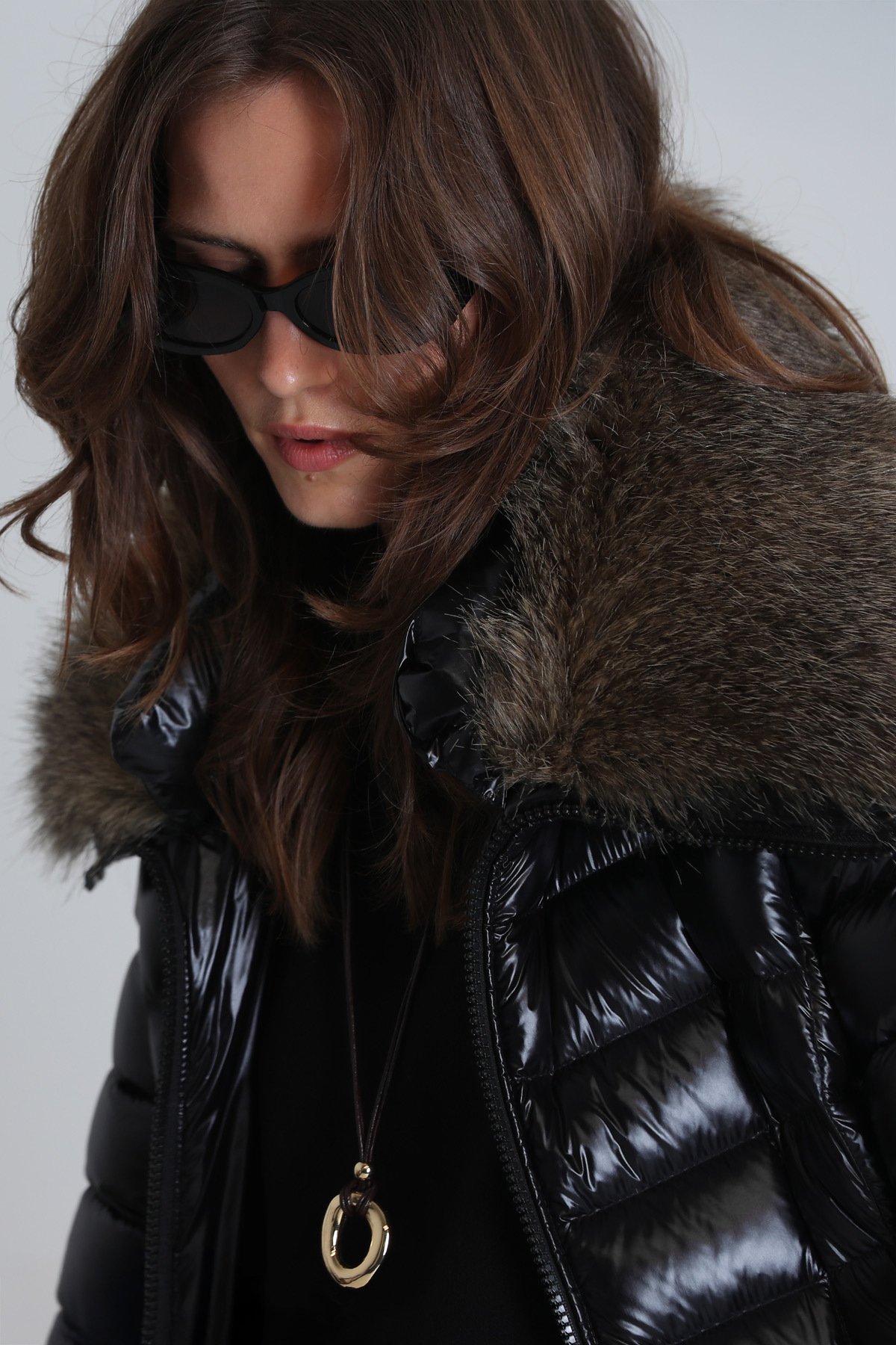 Image Goose Down Women's Coat Black - LUFIAN (1)